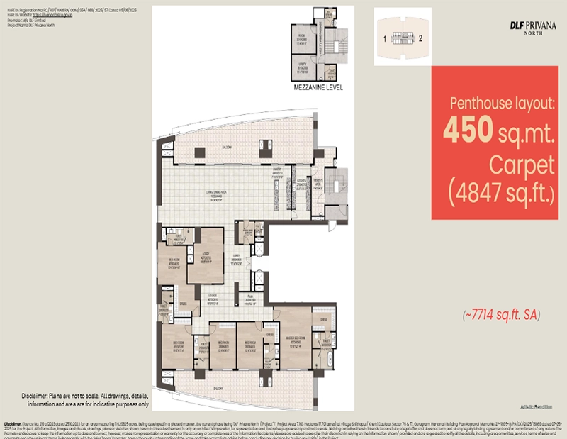 dlf privana north penthouse floor plan