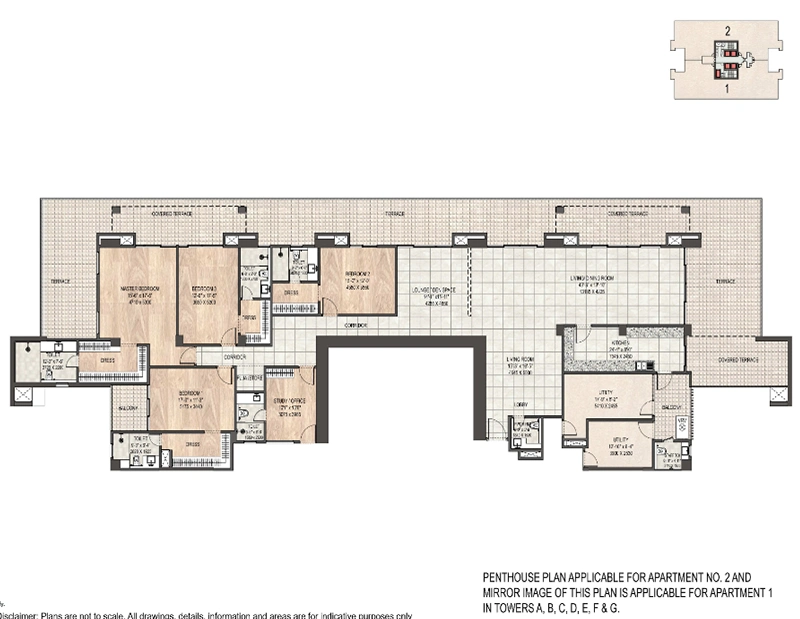 dlf privana south sector 76 77 penthouse floor plan