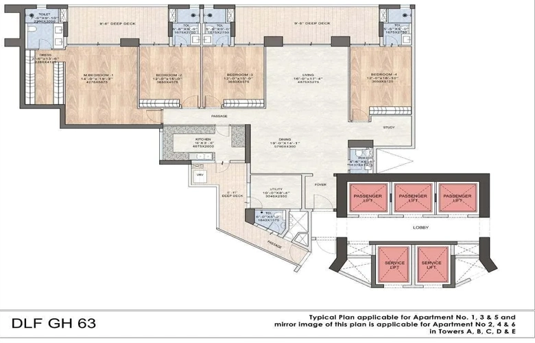 dlf arbour sector 63 floor plan