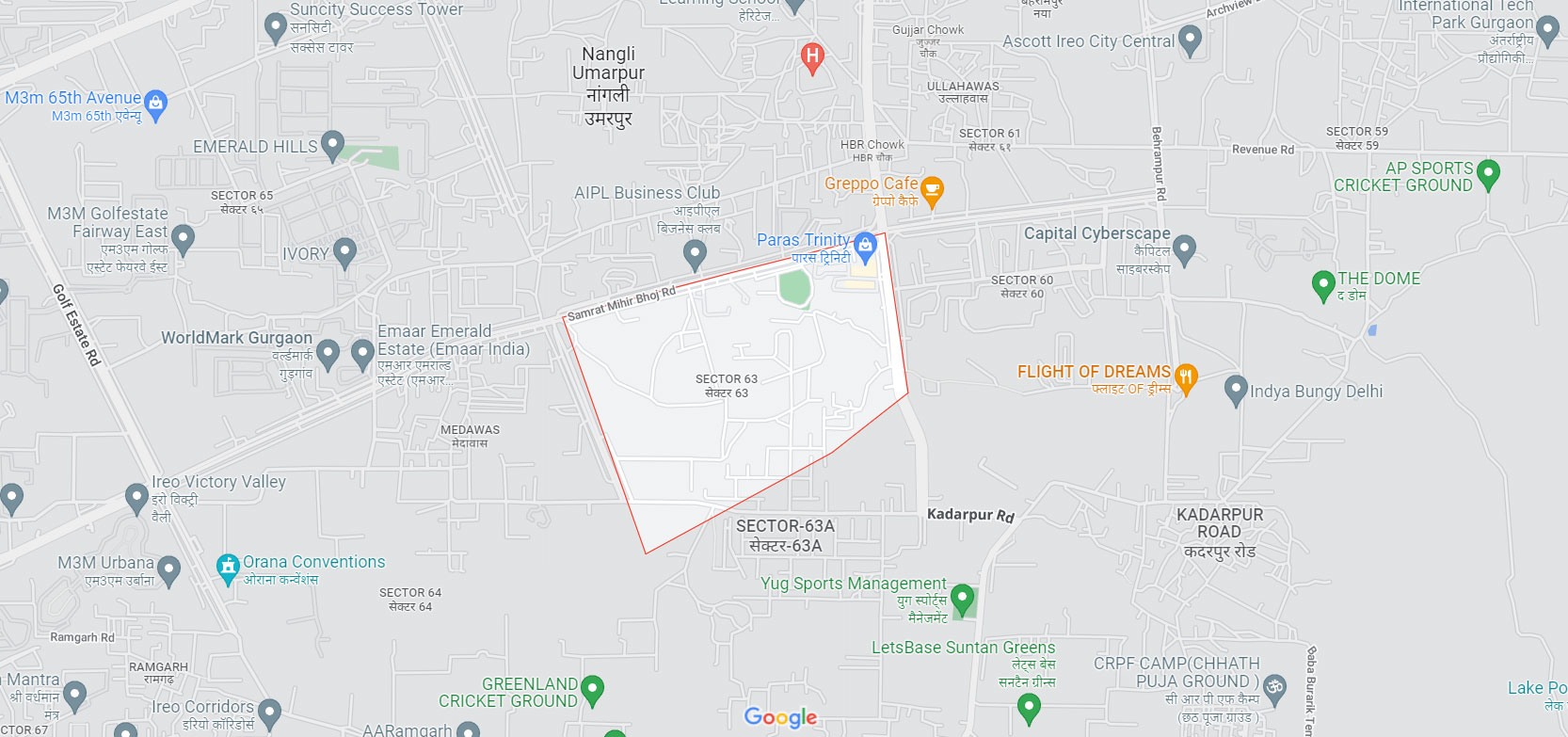 DLF Sector 63 Gurgaon Map